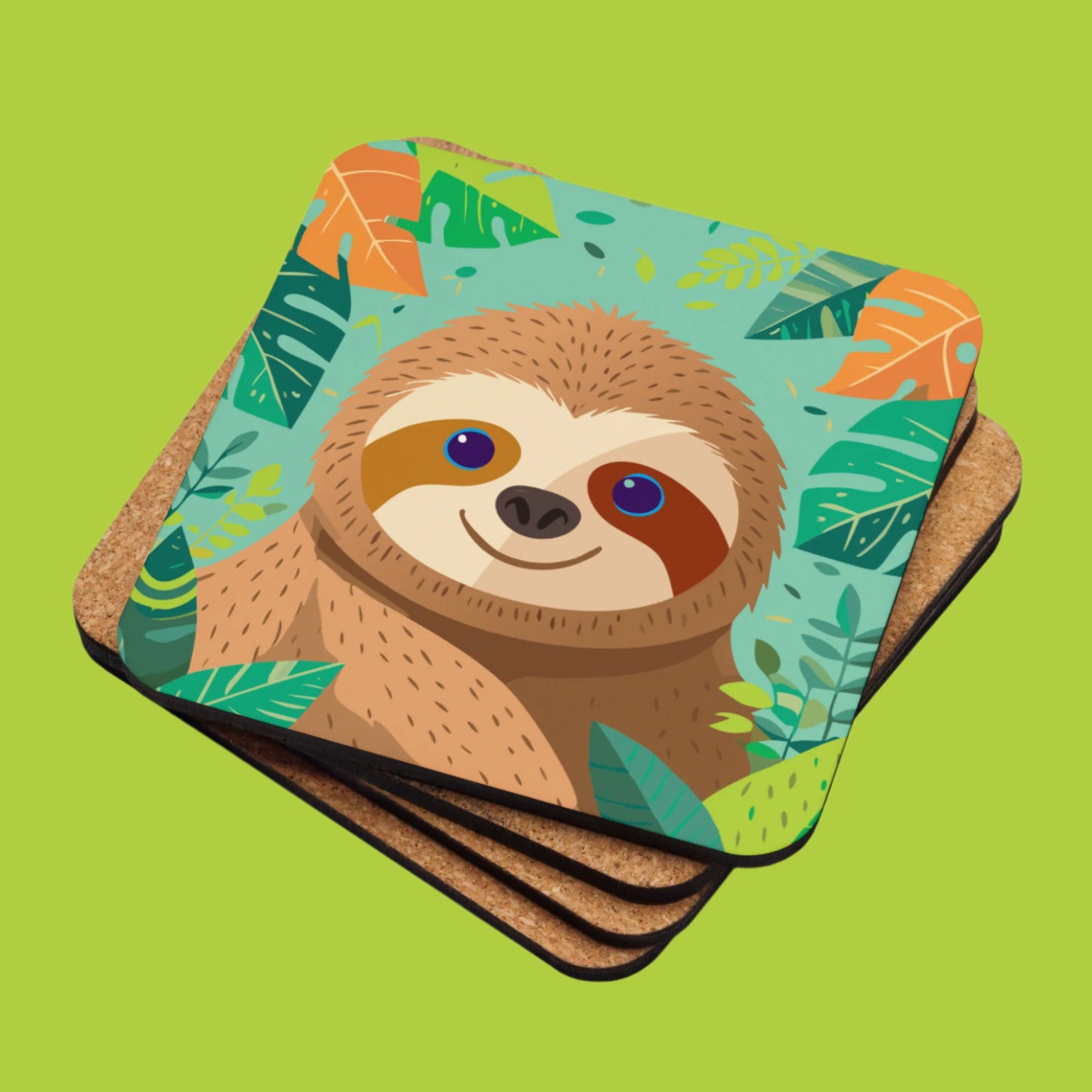 Sloth Cork-back coaster