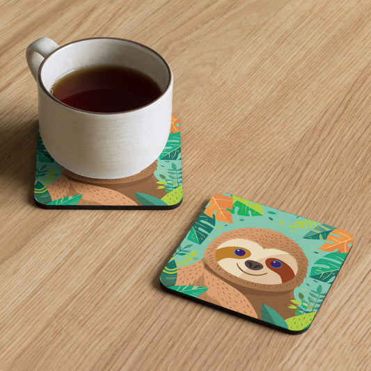 Sloth Cork-back coaster
