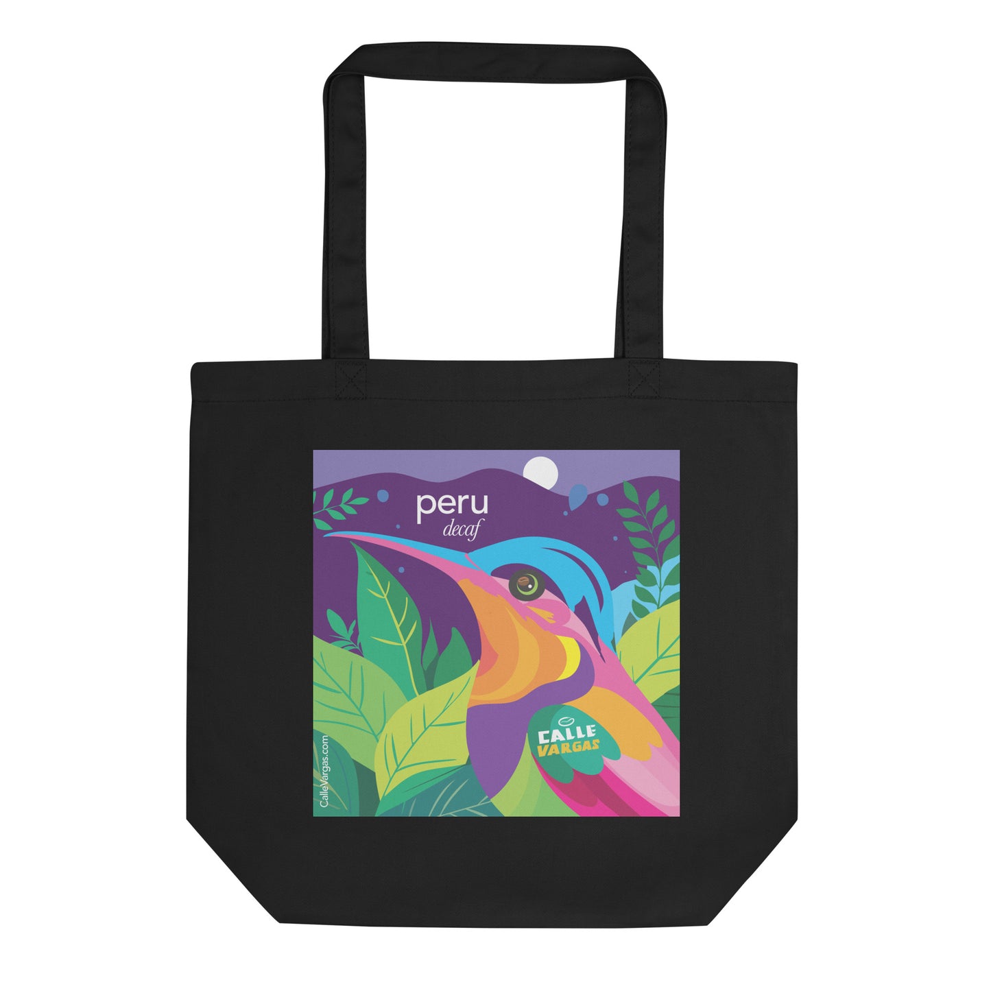 Calle Vargas Dual-Sided Eco Tote Bag (Jaguar & Hummingbird)