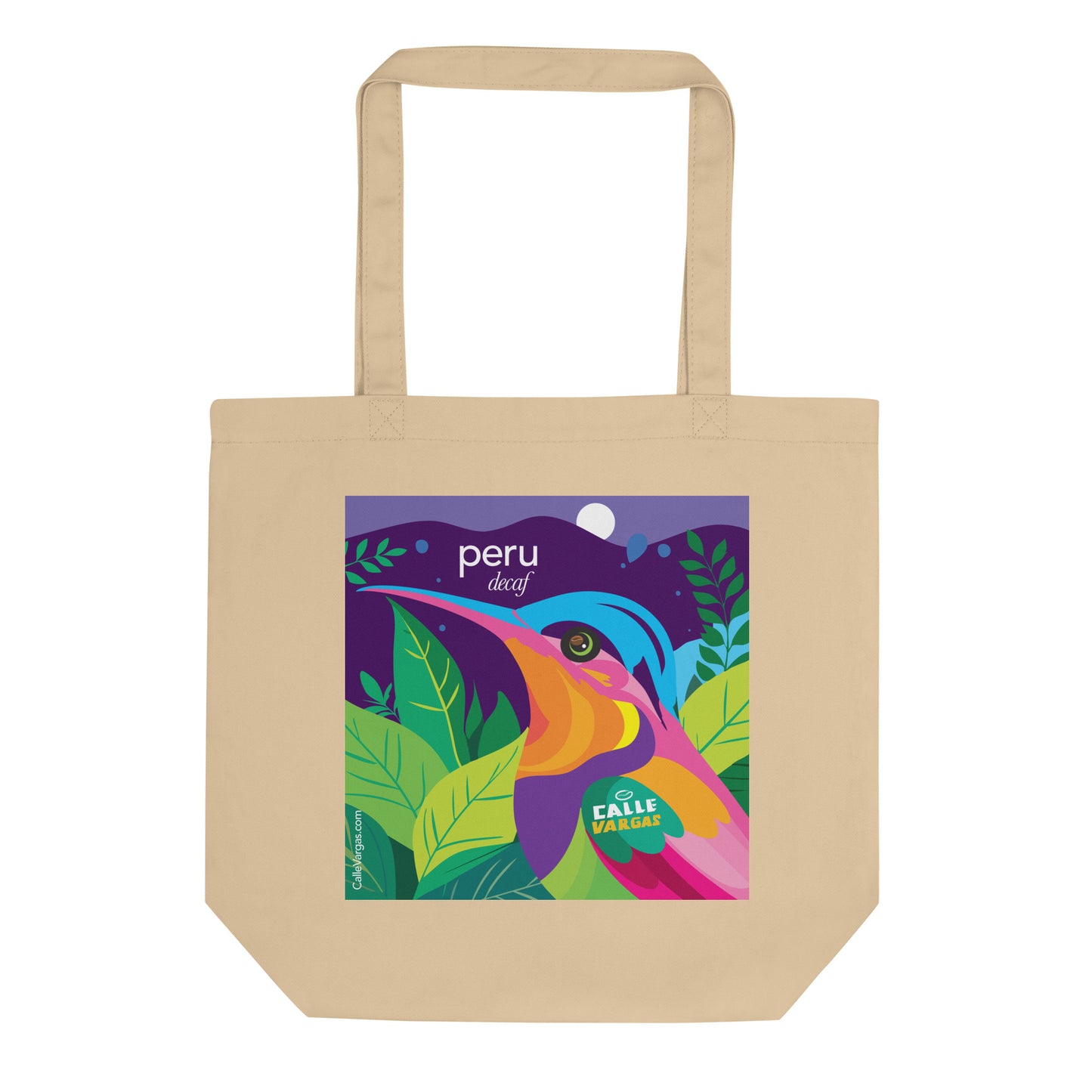 Calle Vargas Dual-Sided Eco Tote Bag (Jaguar & Hummingbird)