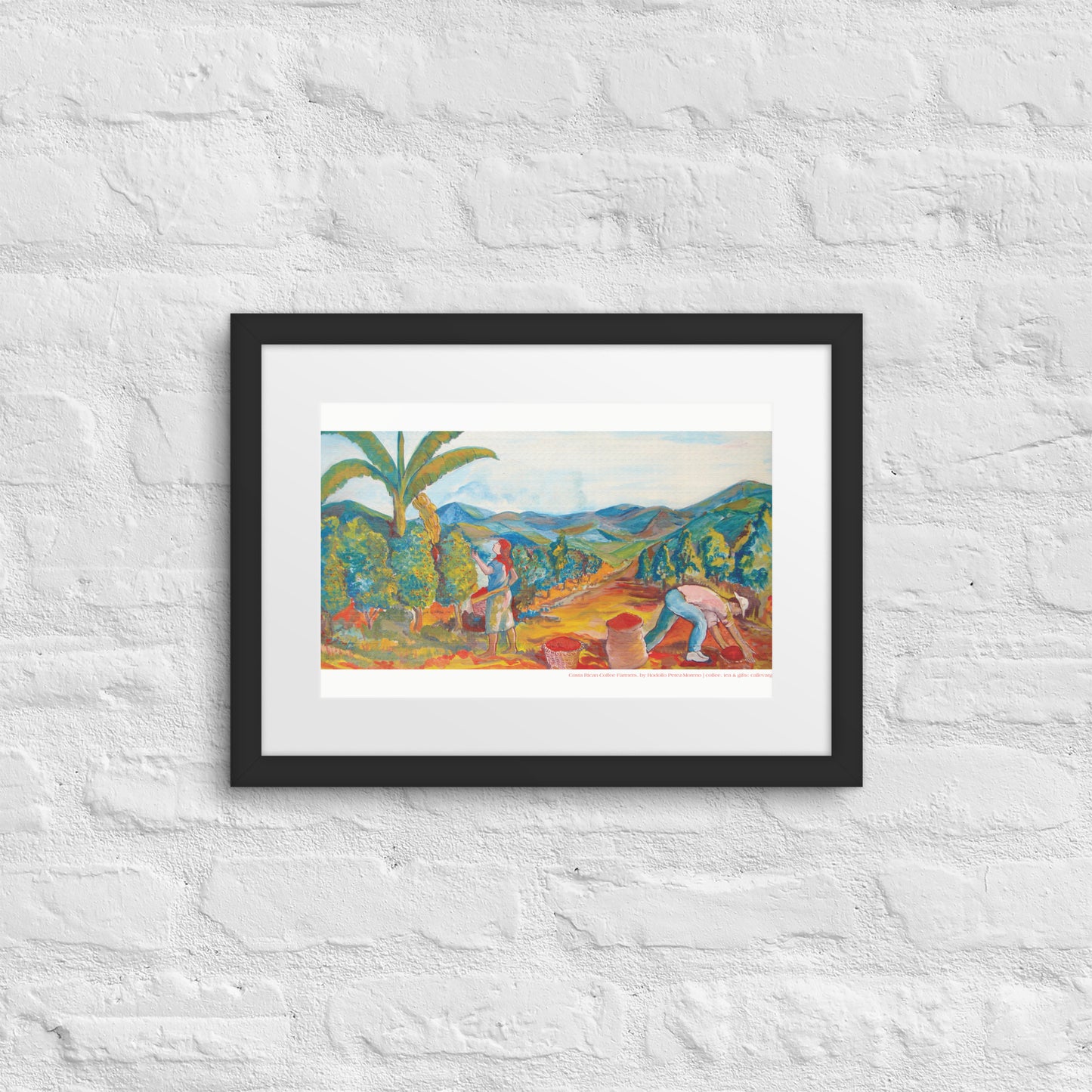 Costa Rican Coffee Farmers Framed Print by Rodolfo Perez-Moreno