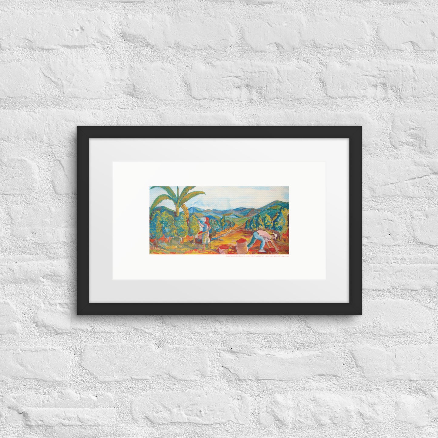 Costa Rican Coffee Farmers Framed Print by Rodolfo Perez-Moreno