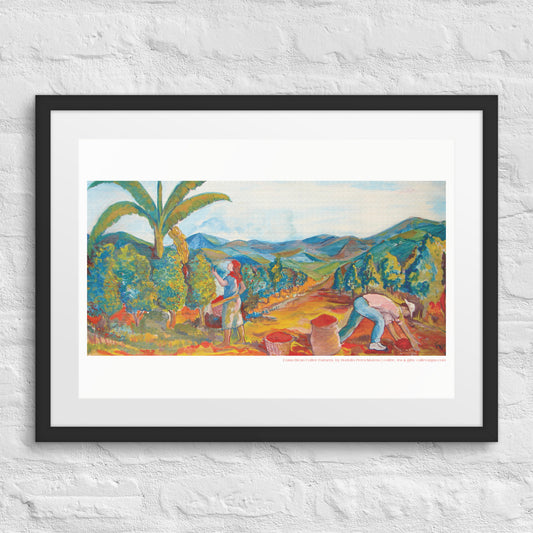 Costa Rican Coffee Farmers Framed Print by Rodolfo Perez-Moreno