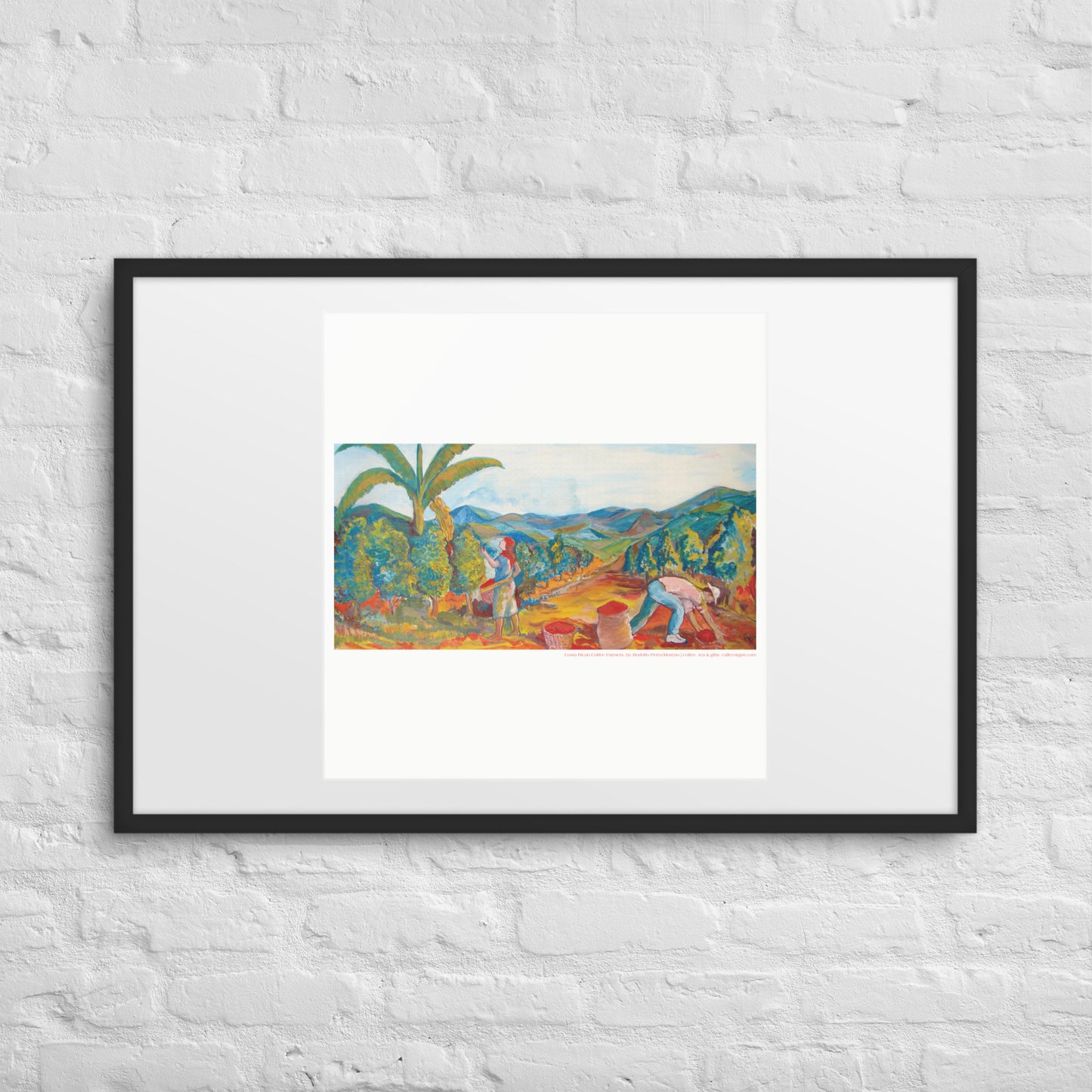 Costa Rican Coffee Farmers Framed Print by Rodolfo Perez-Moreno