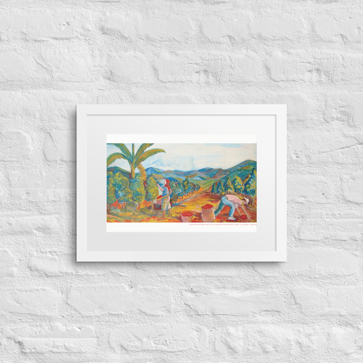 Costa Rican Coffee Farmers Framed Print by Rodolfo Perez-Moreno