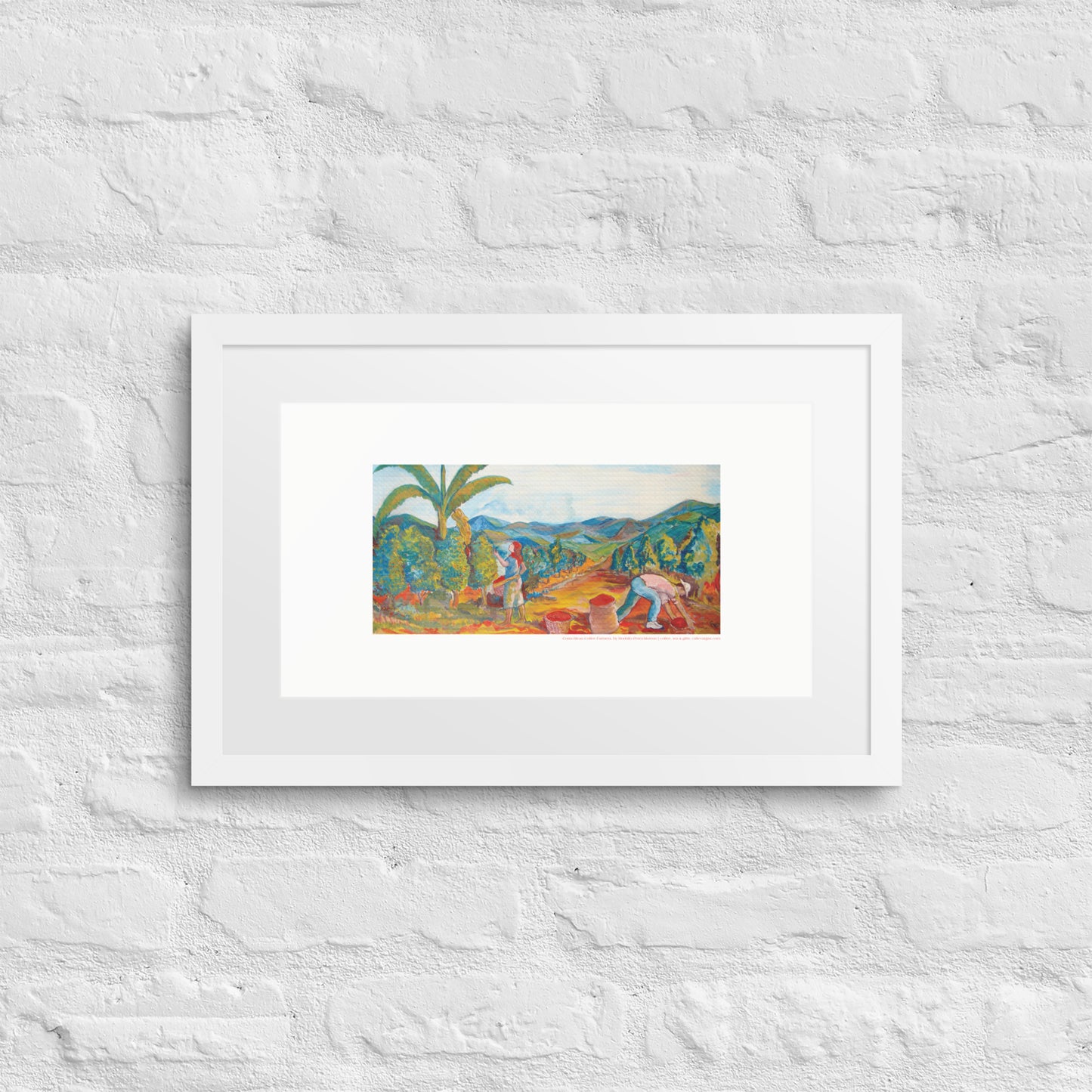 Costa Rican Coffee Farmers Framed Print by Rodolfo Perez-Moreno