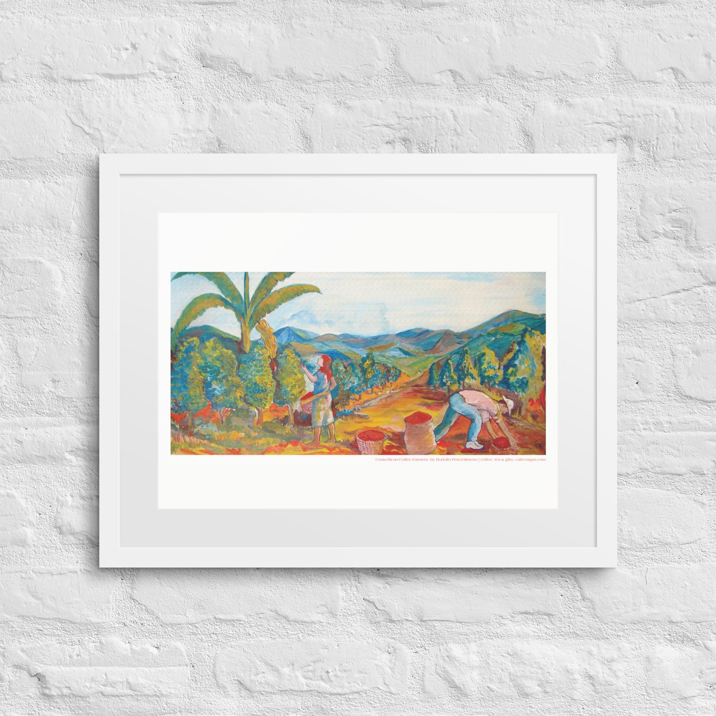 Costa Rican Coffee Farmers Framed Print by Rodolfo Perez-Moreno