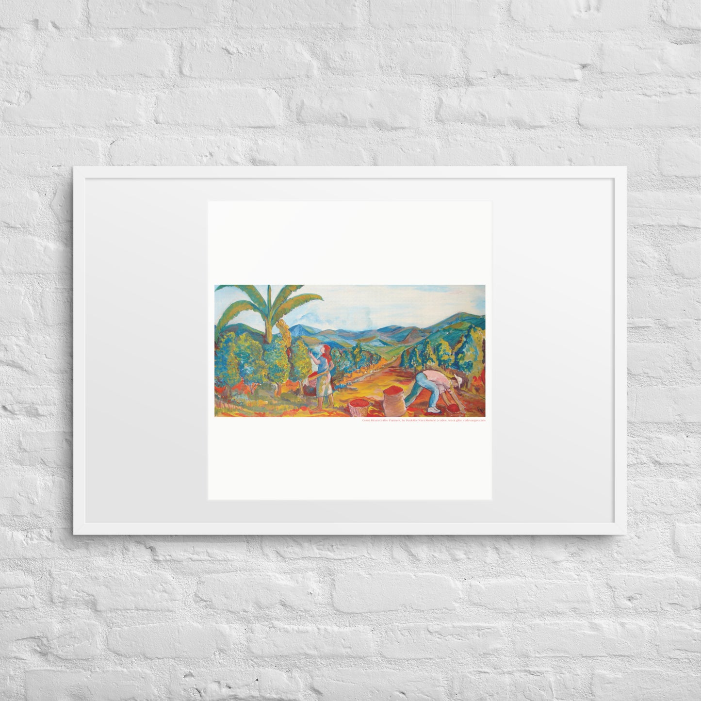 Costa Rican Coffee Farmers Framed Print by Rodolfo Perez-Moreno