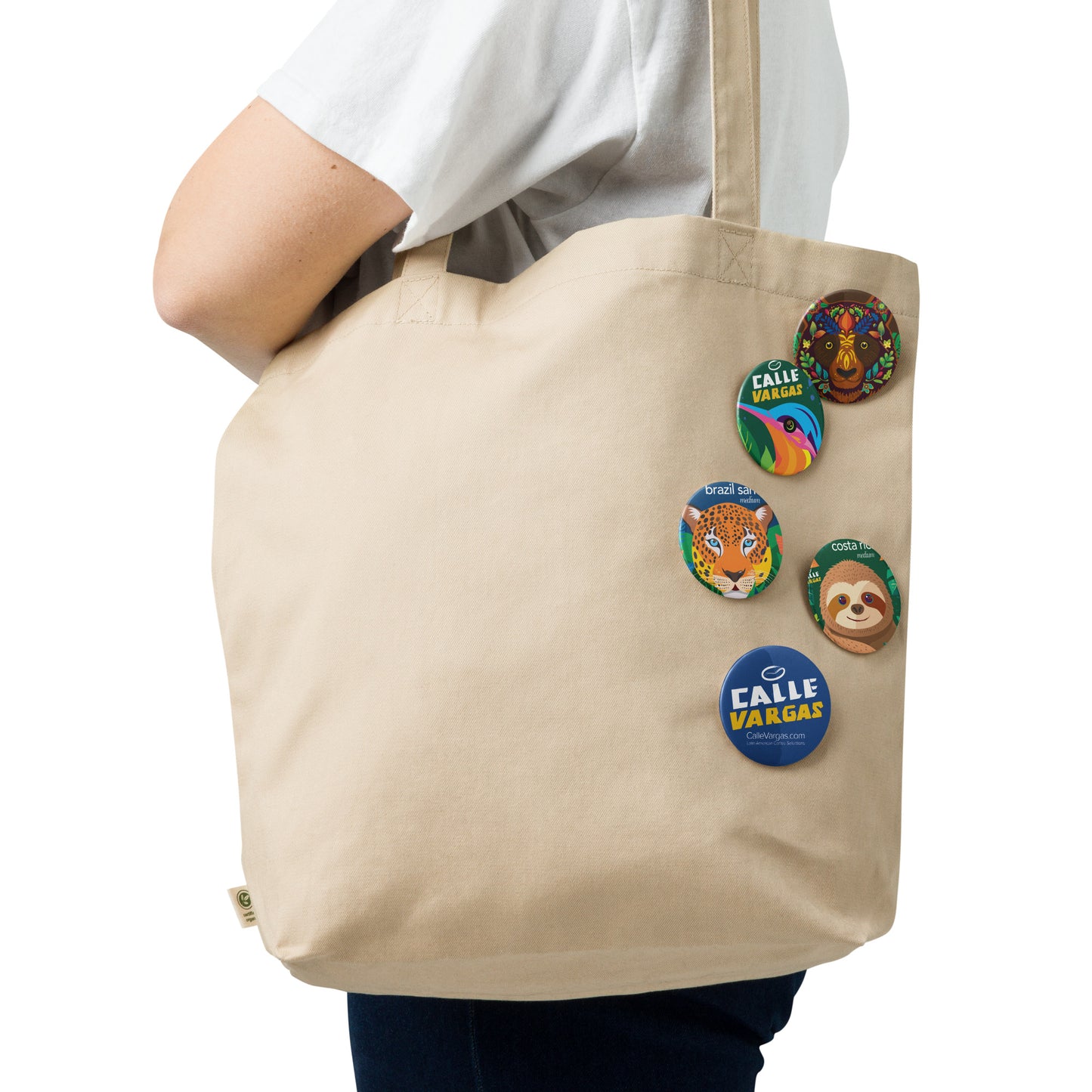 Calle Vargas Represent, Set of tropical animal pin buttons
