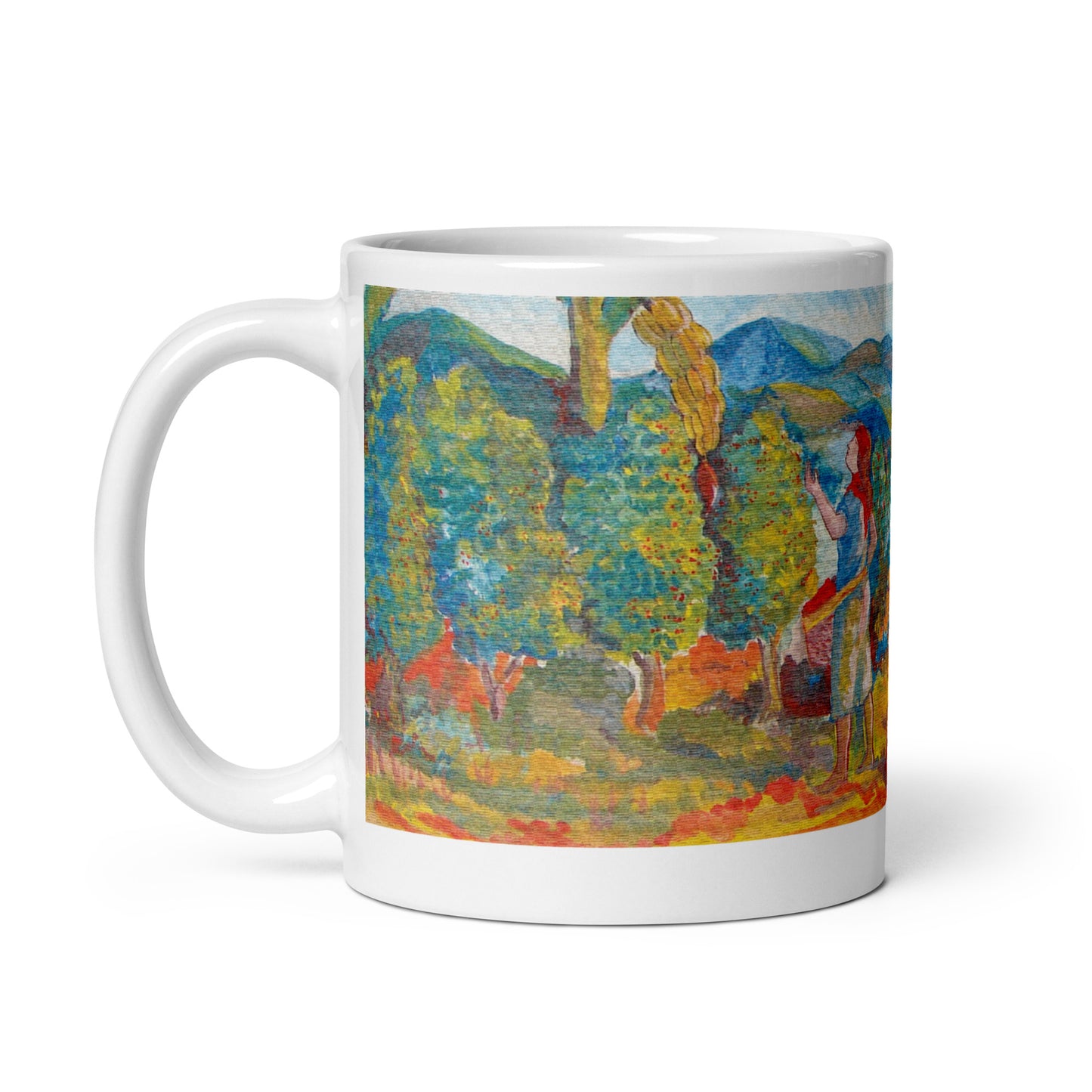 Costa Rican Coffee Farmers White glossy mug by Rodolfo Perez-Moreno