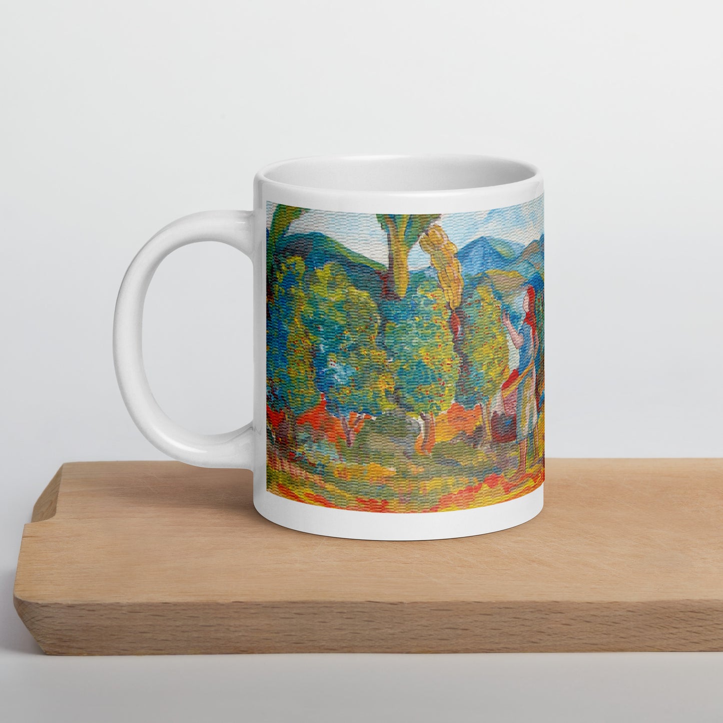 Costa Rican Coffee Farmers White glossy mug by Rodolfo Perez-Moreno