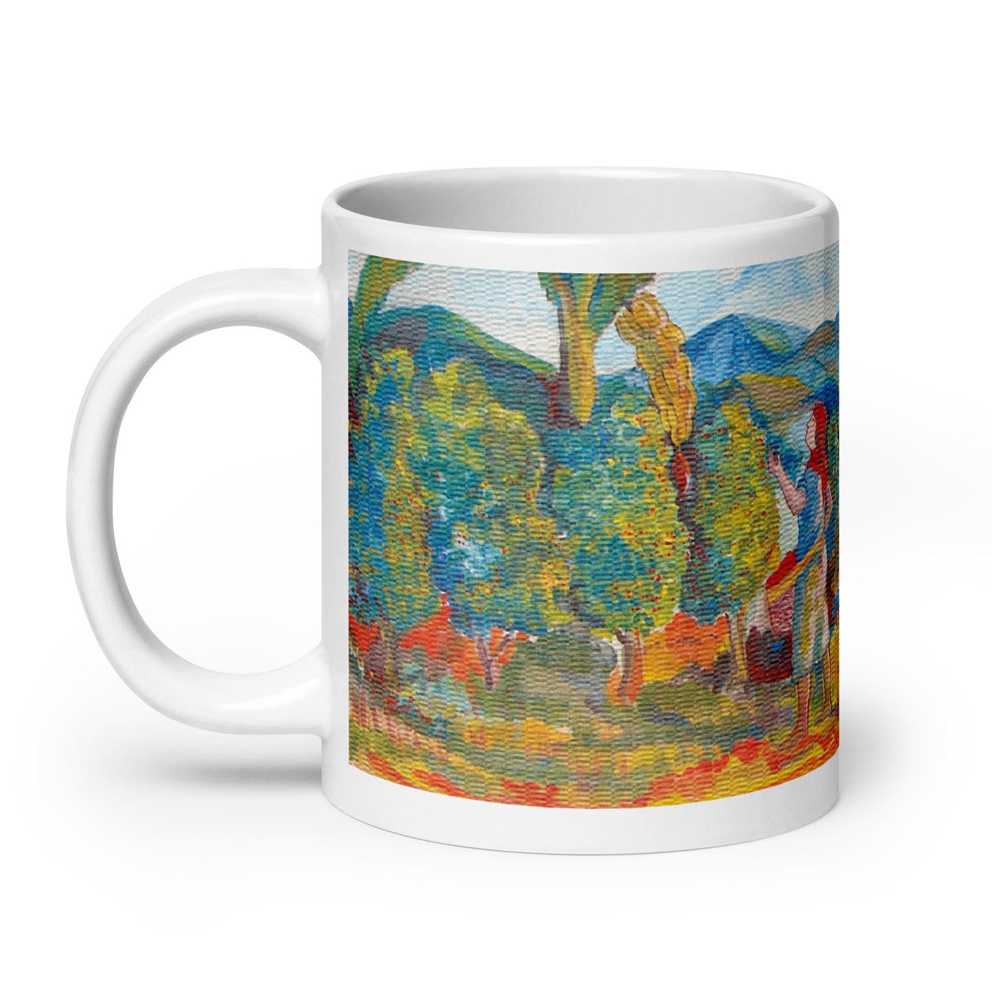 Costa Rican Coffee Farmers White glossy mug by Rodolfo Perez-Moreno