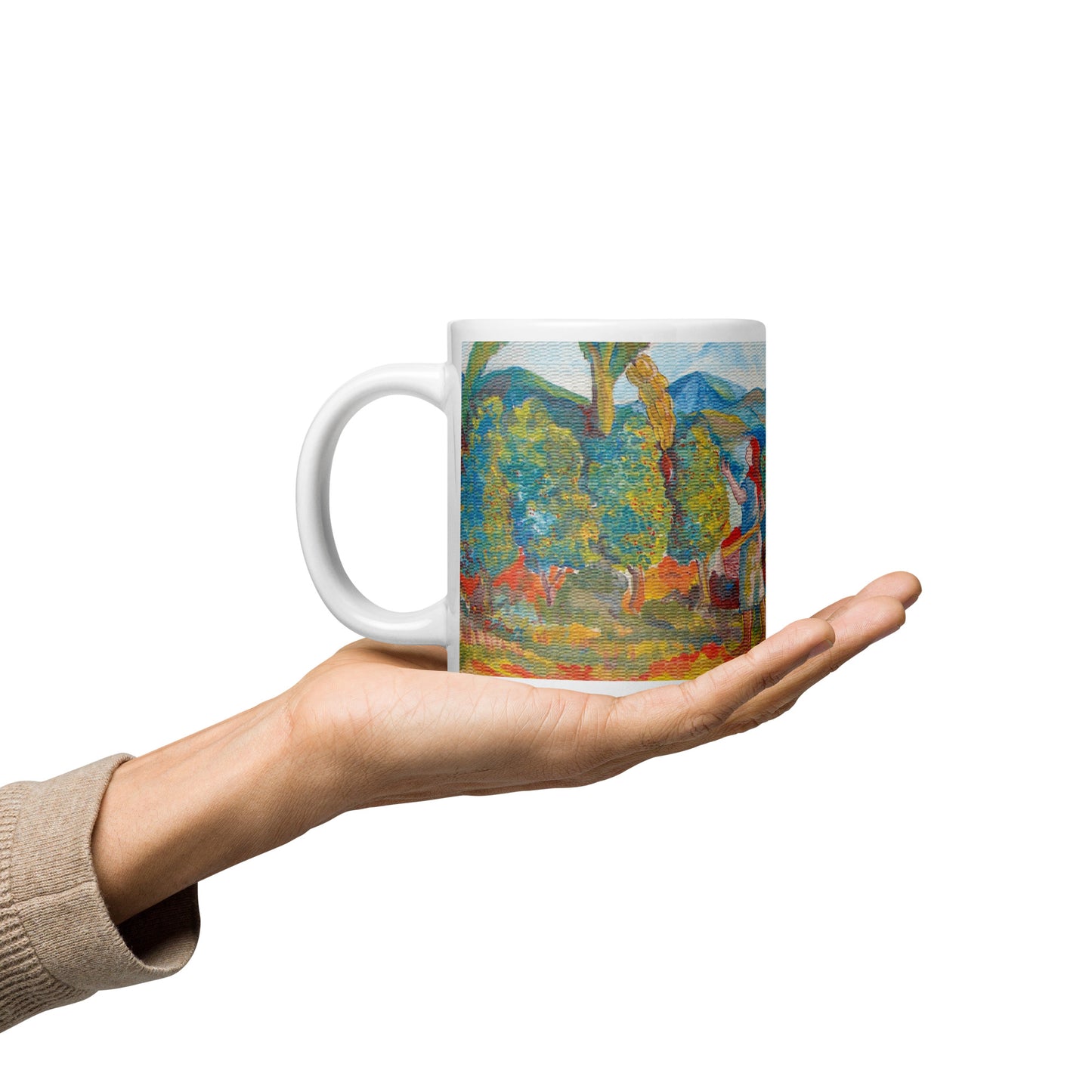Costa Rican Coffee Farmers White glossy mug by Rodolfo Perez-Moreno