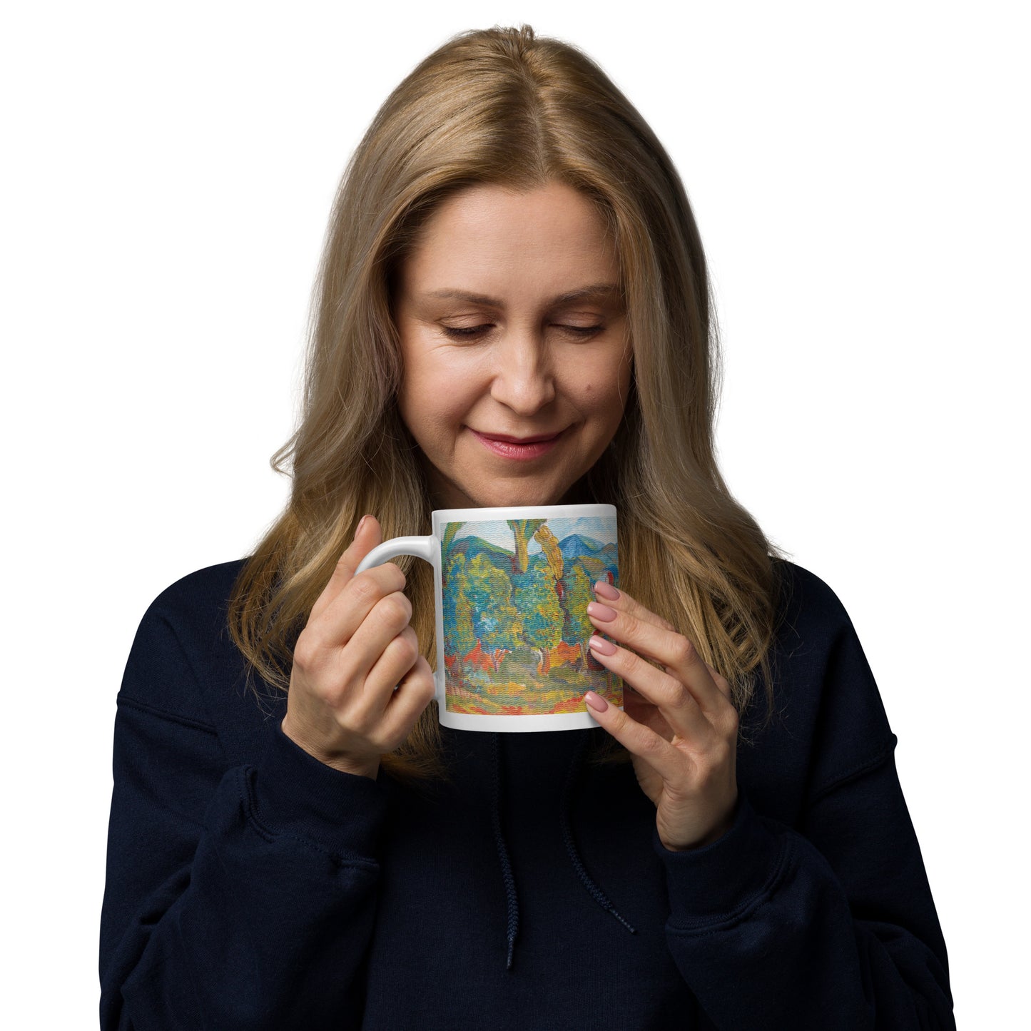 Costa Rican Coffee Farmers White glossy mug by Rodolfo Perez-Moreno