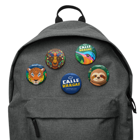 Calle Vargas Represent, Set of tropical animal pin buttons